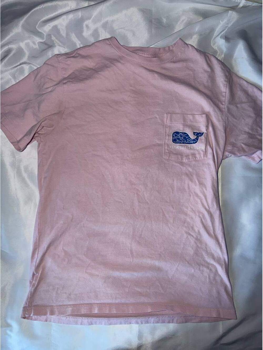 Vineyard Vines Whale Graphic Pocket Tee Pink Men's Size XS - Good